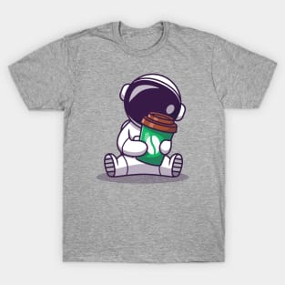 Cute Astronaut Holding Coffee Cup T-Shirt